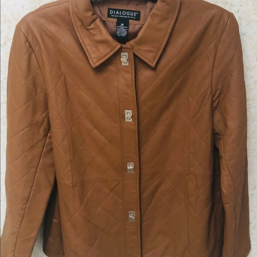 Dialogue Brown Leather Jacket